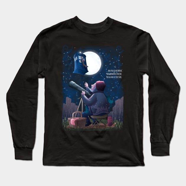 Go And See The Stars Long Sleeve T-Shirt by saqman